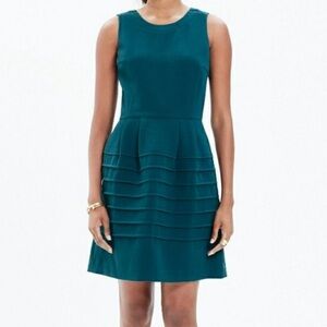Madewell Midnight Mini Teal Green Fit & Flare Tank Cocktail Dress + Pockets 4